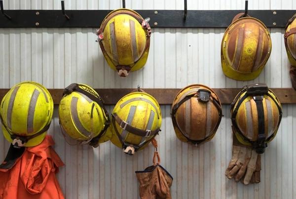 安全 equipment hanging on a wall.